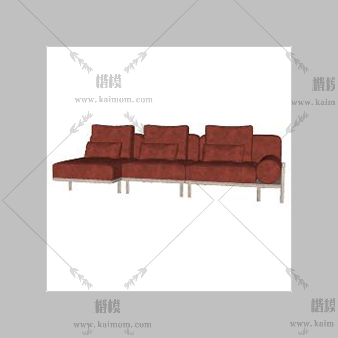 酒红色天鹅绒沙发-1