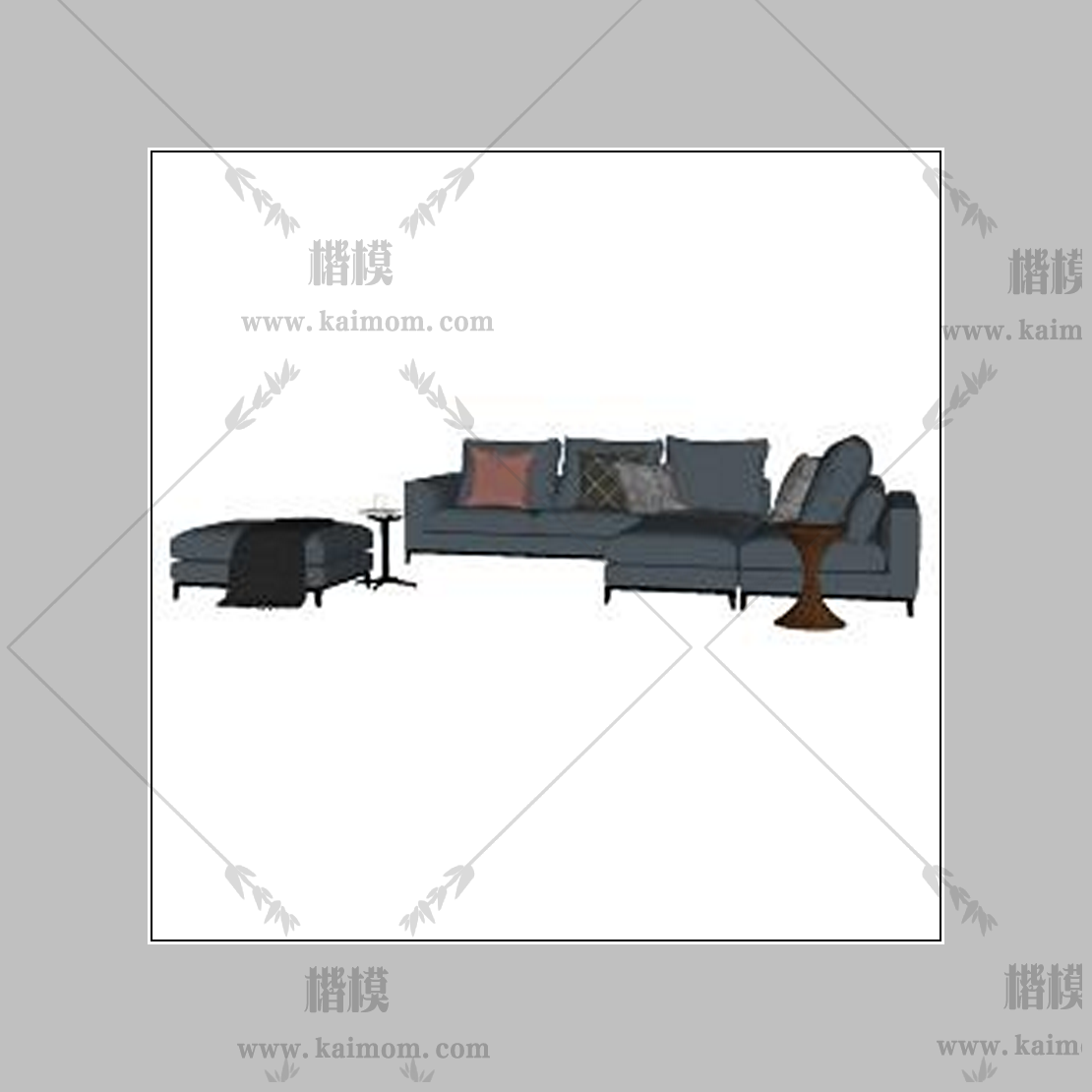 Minotti 现代蓝色沙发-1