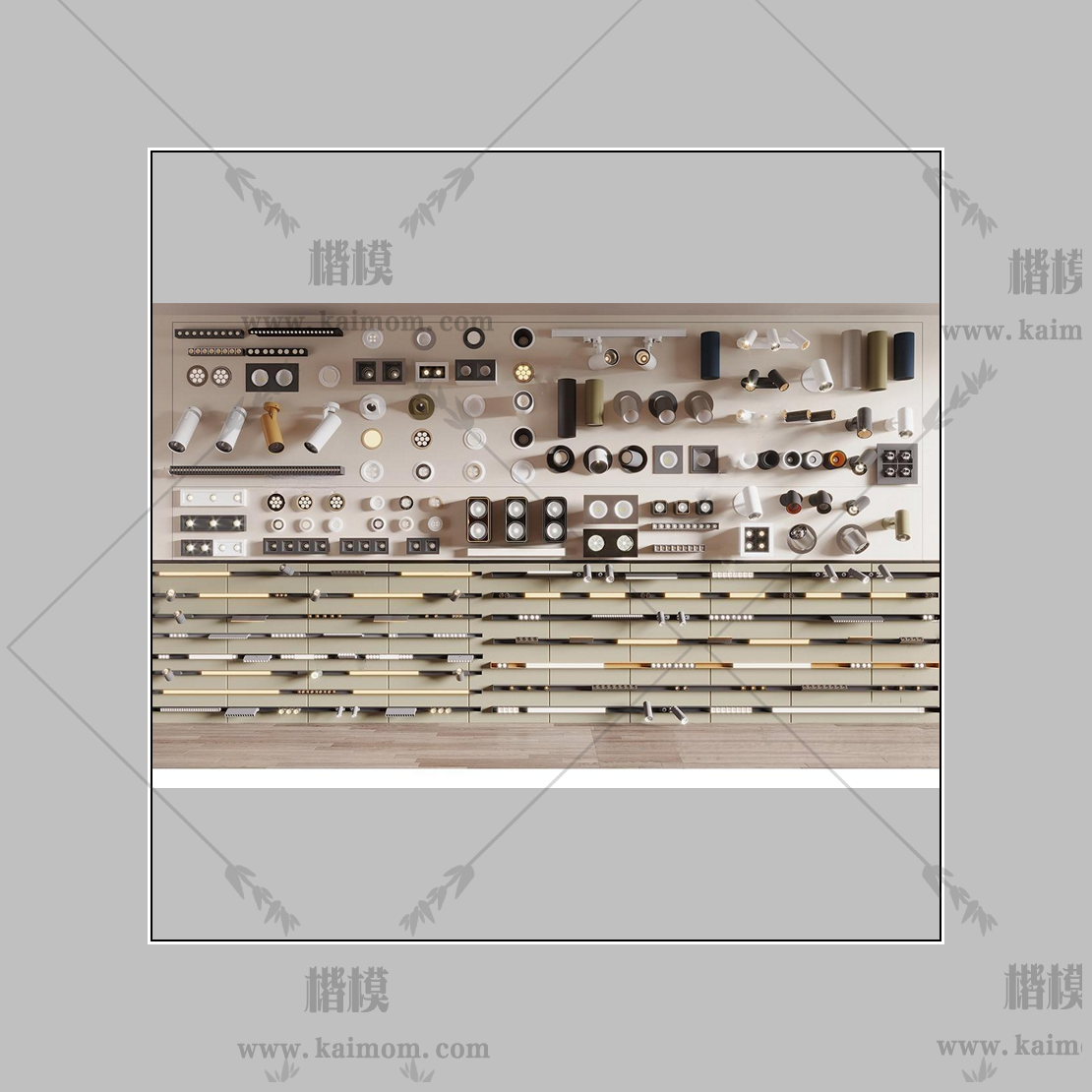 轨道灯、筒灯、射灯模型下载-1