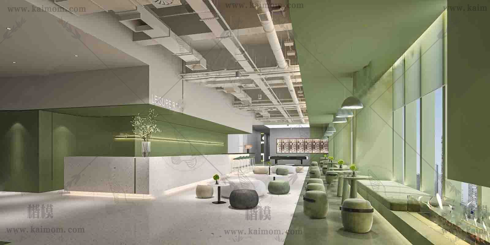 办公空间SU模型下载-1