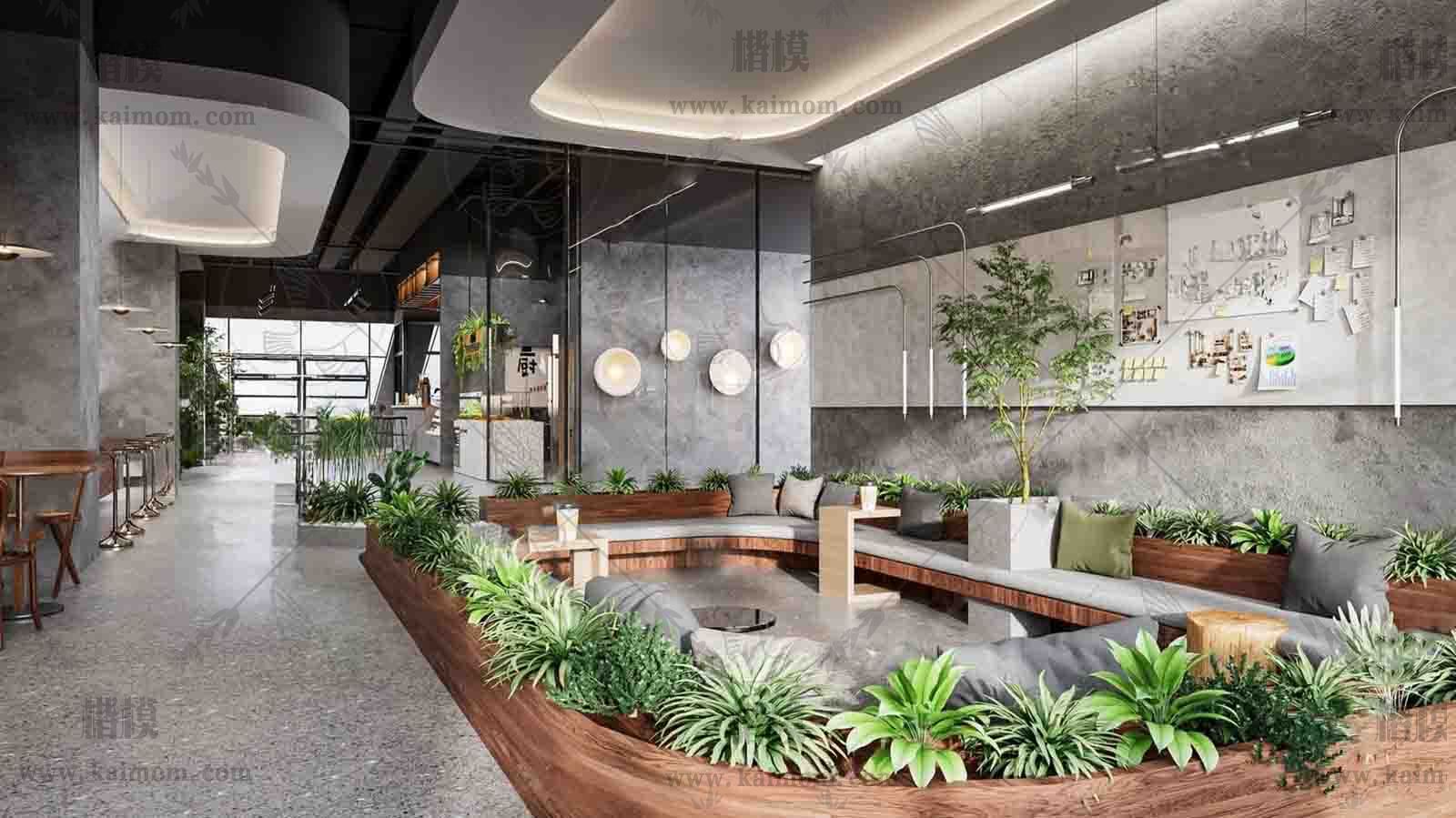 办公空间SU模型下载-2