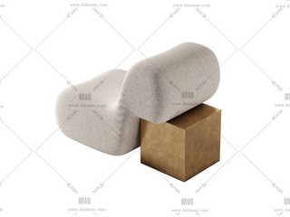 懒人沙发,脚踏，酷家乐直传,Max通用-1