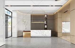公司前台空间，前台SU模型下载-1