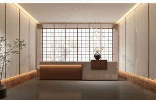 公司前台空间SU模型下载-1