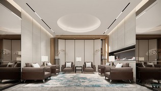 公司接待空间SU模型下载-1