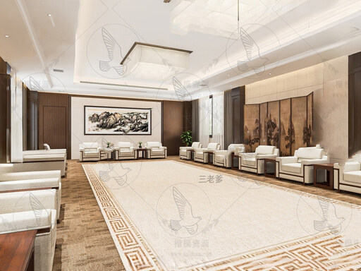 公司接待空间SU模型下载-1