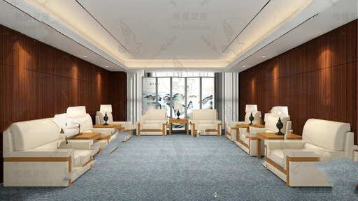 公司接待空间SU模型下载-1