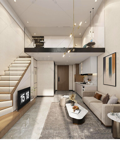 LOFT公寓SU模型下载-1