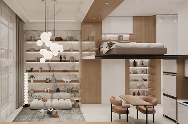 LOFT公寓SU模型下载-1