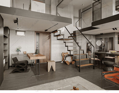LOFT公寓SU模型下载-1