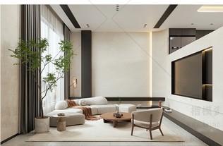 侘寂风客厅SU模型下载-1