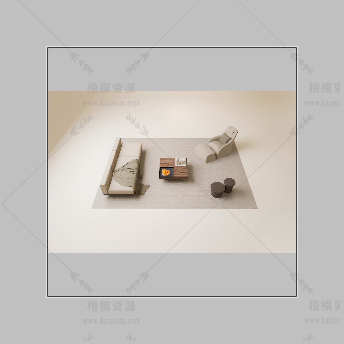 d5客厅沙发组合模型下载-1