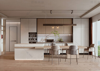 厨房中岛台SU模型下载-1