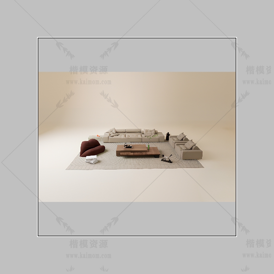 d5客厅沙发组合模型下载-1