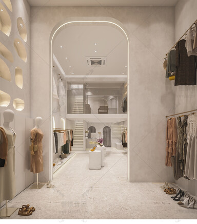 服装店SU模型下载-1