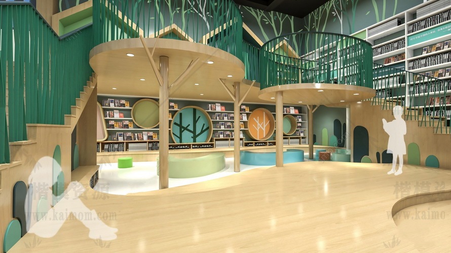 书店空间SU模型下载-1
