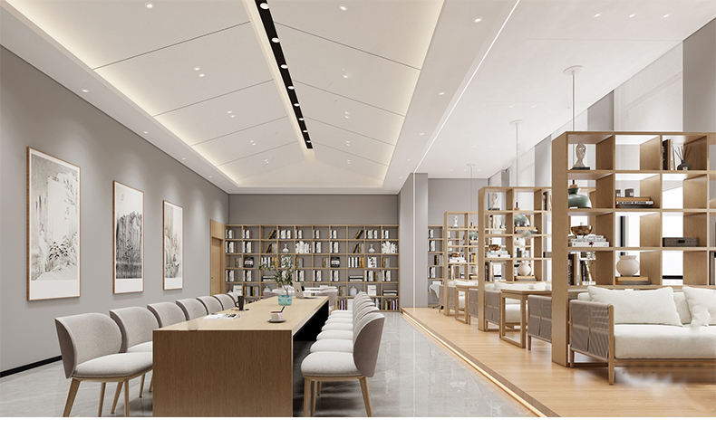 书店空间SU模型下载-1