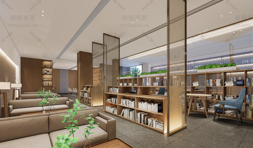 书店空间SU模型下载-2
