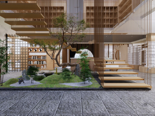 书店空间SU模型下载-2