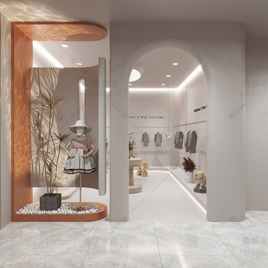 服装店SU模型下载-1