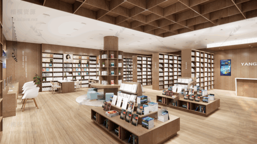 书店空间SU模型下载-2