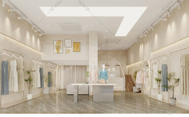 服装店SU模型下载-1