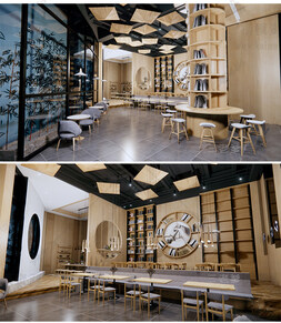 书店空间SU模型下载-1