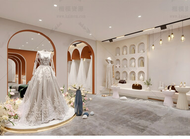 婚纱摄影店SU模型下载-1