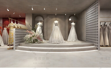 婚纱摄影店SU模型下载-1