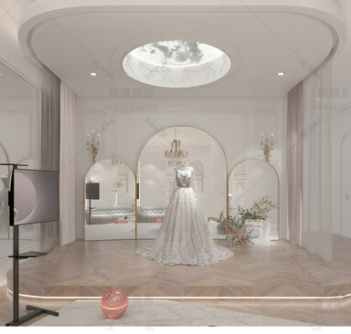 婚纱摄影店SU模型下载-1