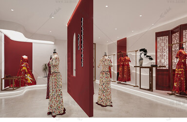 婚纱摄影店SU模型下载-1