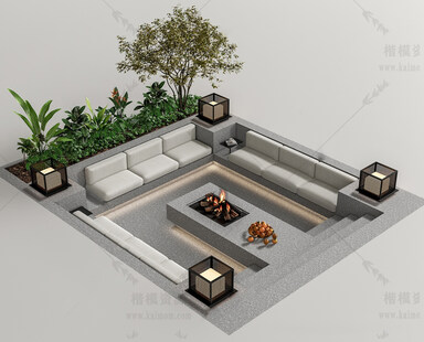 卡座SU模型下载-1