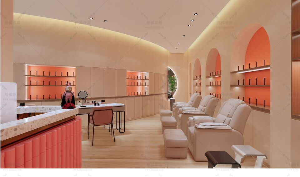 美妆美甲美容店SU模型下载-1