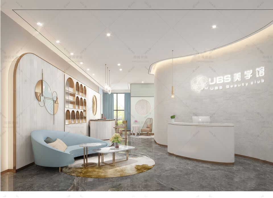 美妆美甲美容店SU模型下载-1