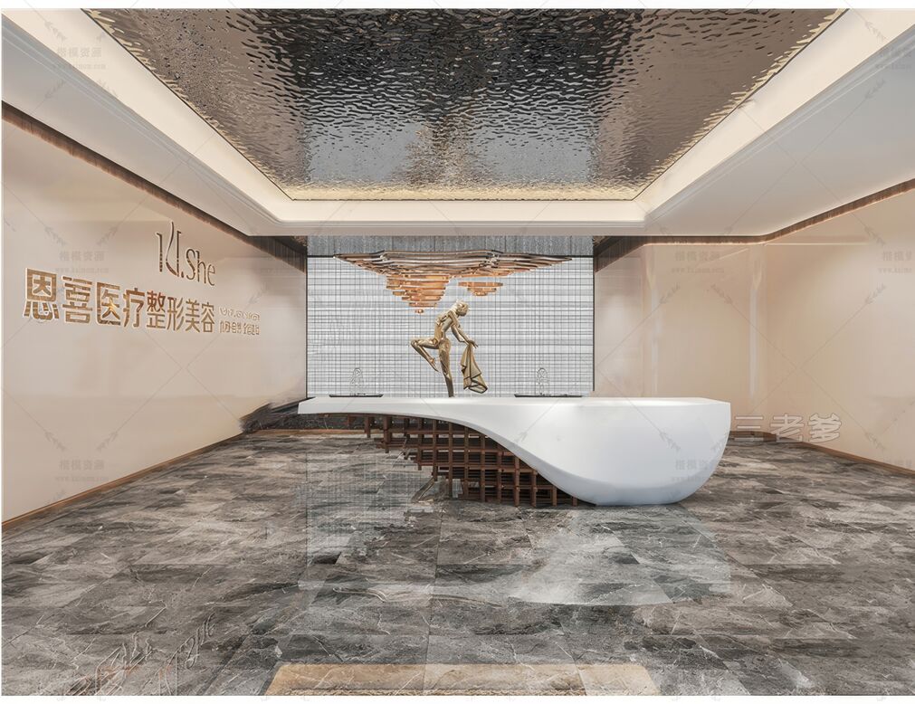 美妆美甲美容店SU模型下载-1