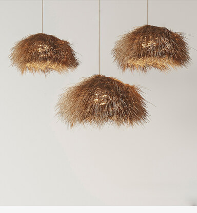 SU模型竹编吊灯,藤编灯具下载-1