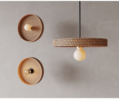SU模型竹编吊灯,藤编灯具下载-1