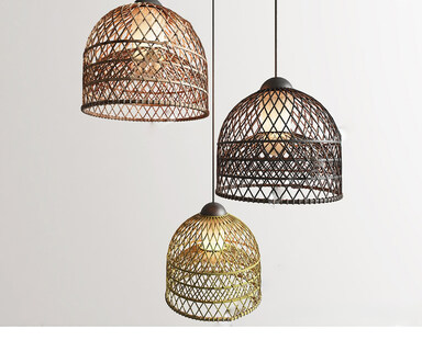 SU模型竹编吊灯,藤编灯具下载-1
