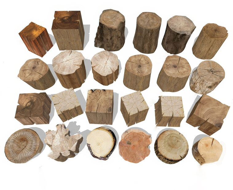 杉木桩,木方SU模型下载-1