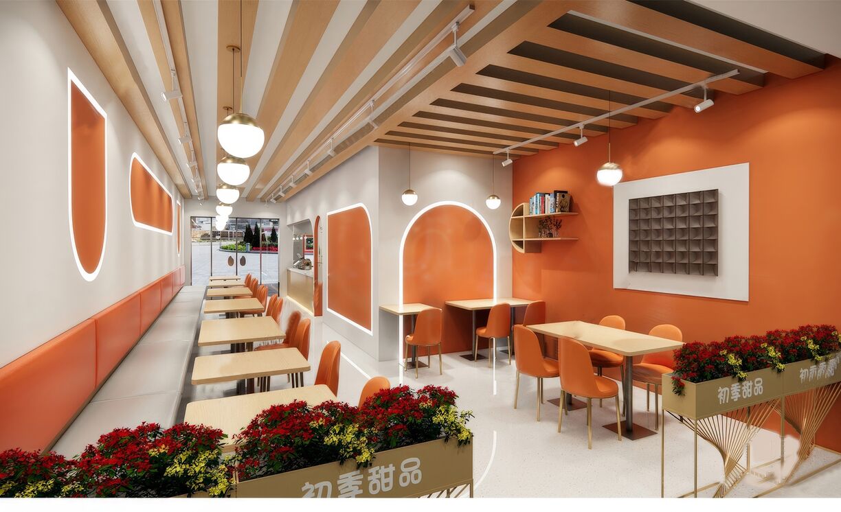 奶茶甜品店SU模型下载-2