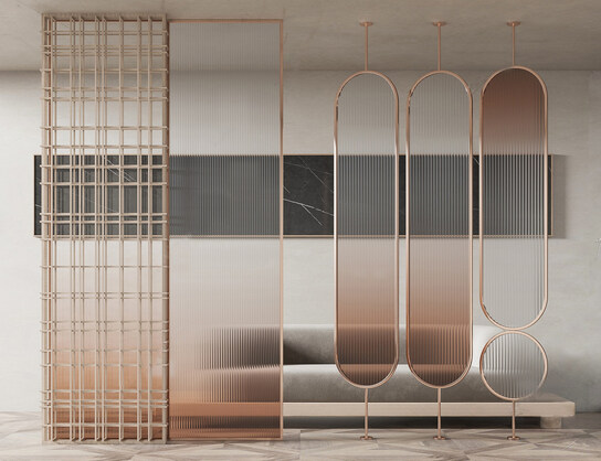 屏风隔断SU模型下载-1