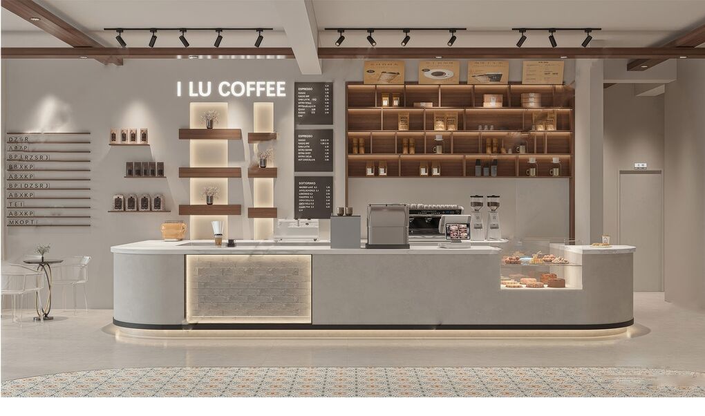 奶茶甜品店SU模型下载-1