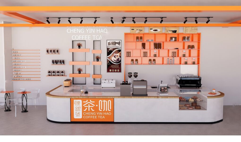 奶茶甜品店SU模型下载-1