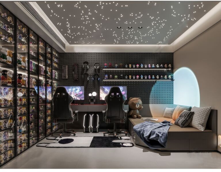 电竞房SU模型下载-1