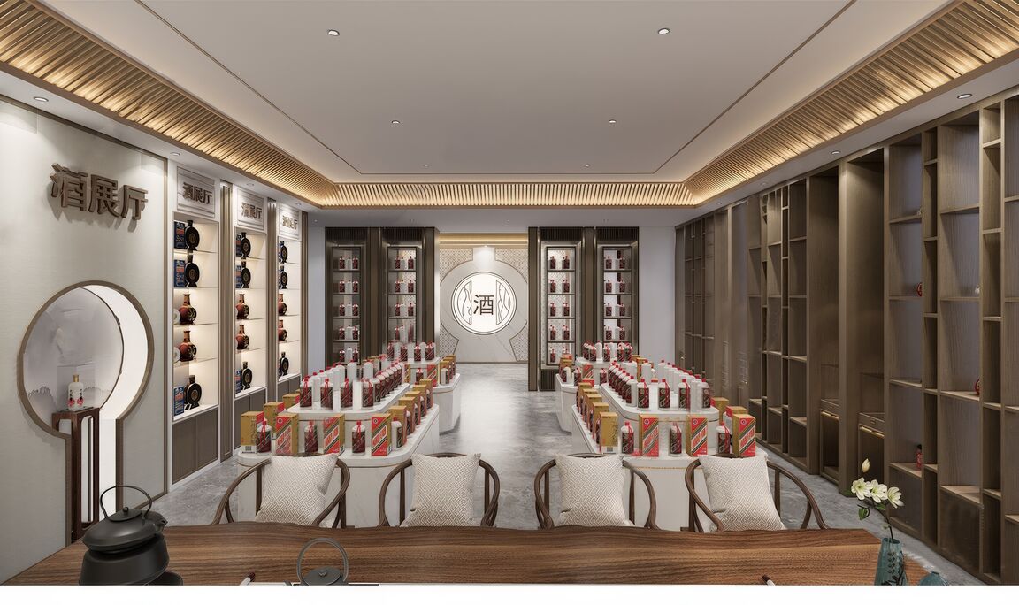 酒文化展厅SU模型下载-2