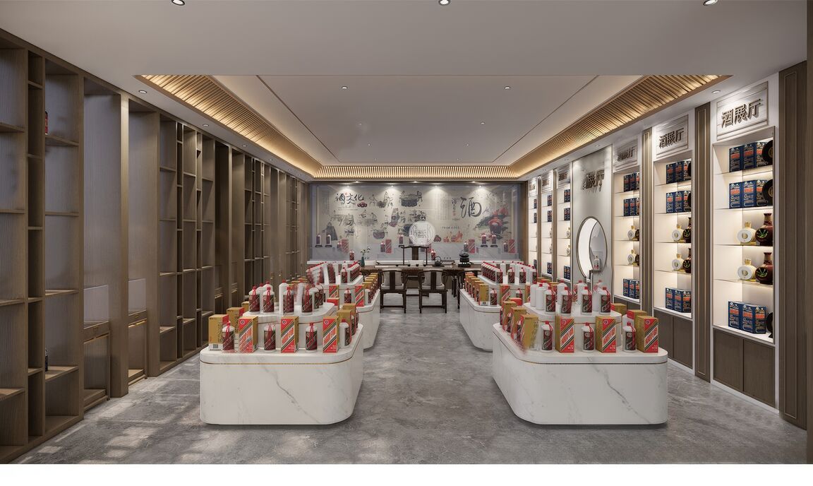 酒文化展厅SU模型下载-1