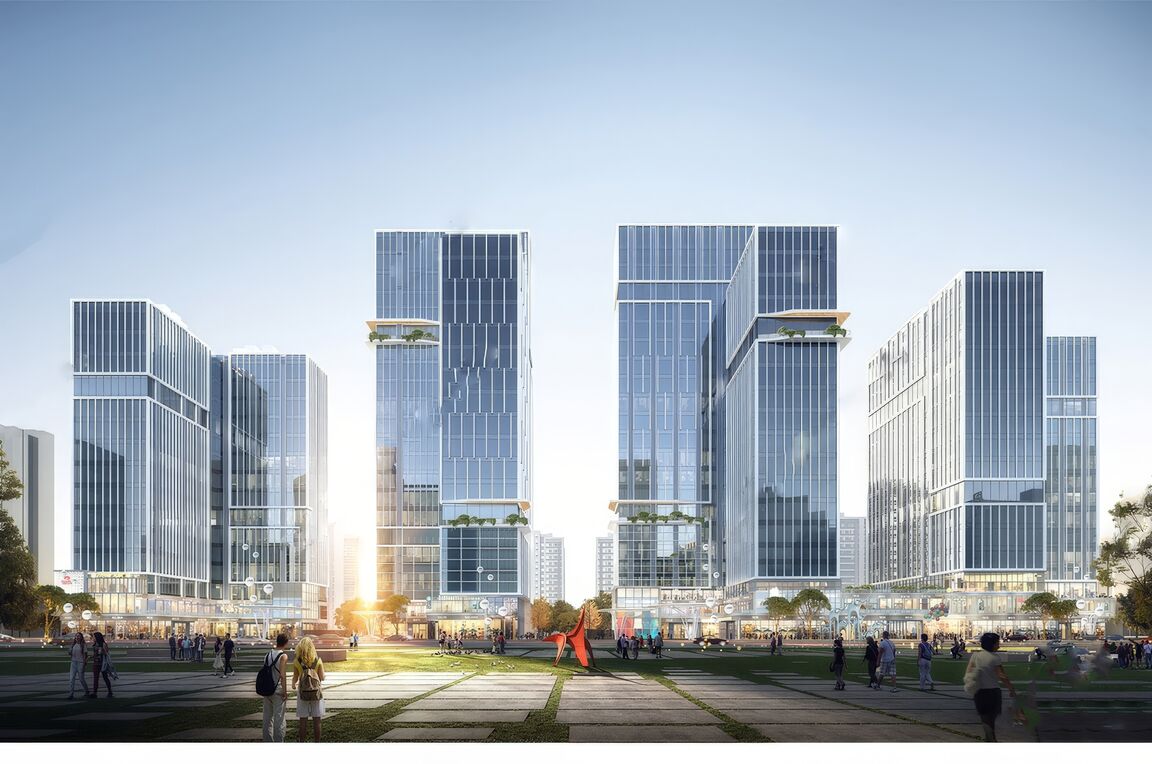 办公建筑SU模型下载-1