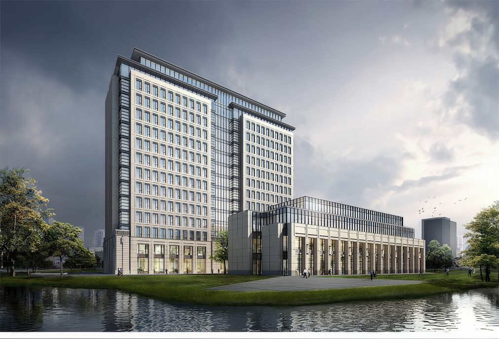 办公建筑SU模型下载-1