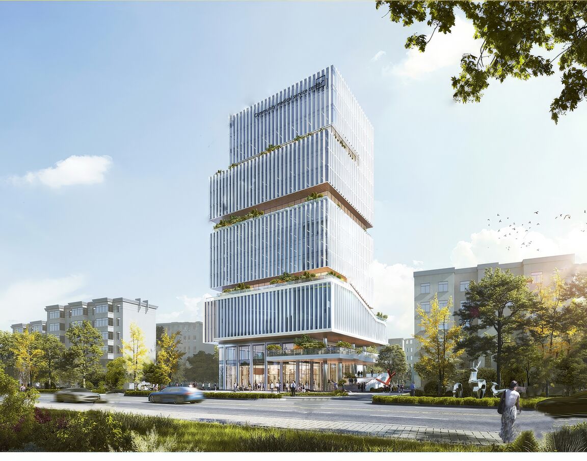办公建筑SU模型下载-1
