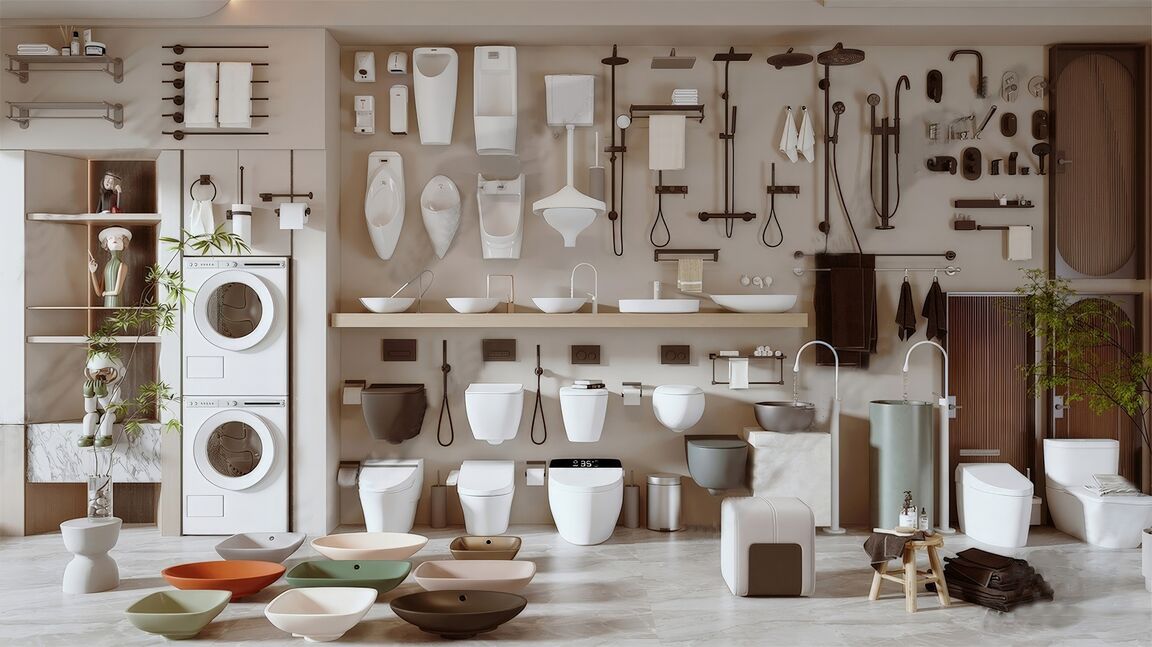 马桶_淋浴花洒_洗手盆SU模型下载-1